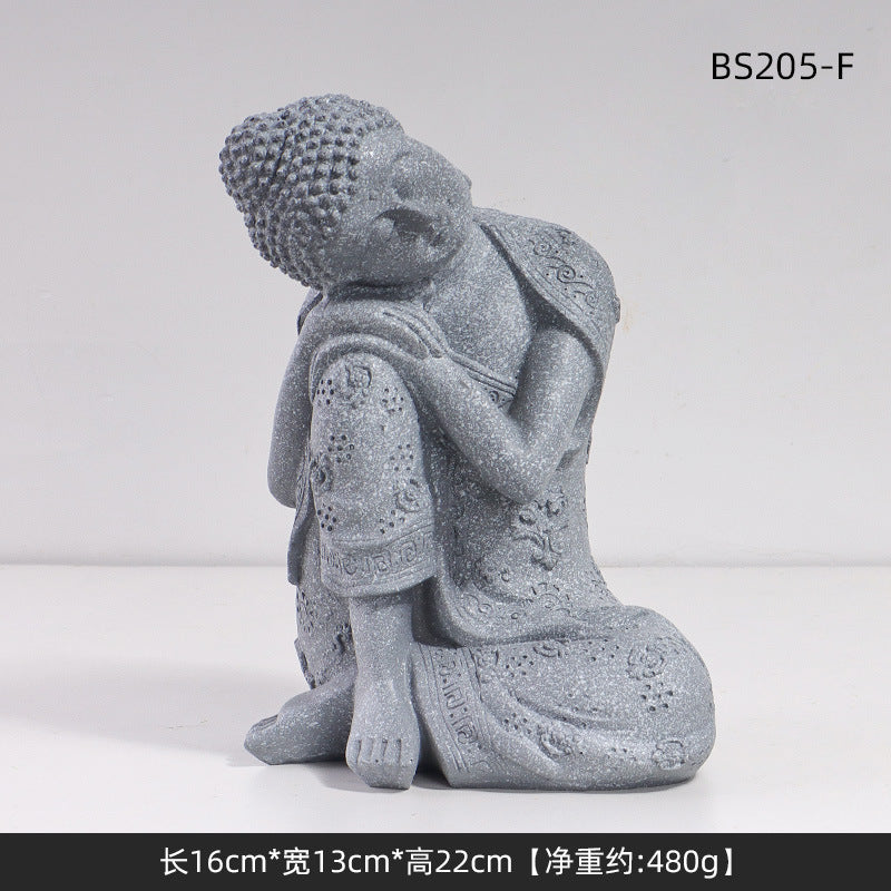 Southeast Asian style colored Buddha statue ornaments resin crafts Thai restaurant imitation bronze sleeping Buddha statue ornaments