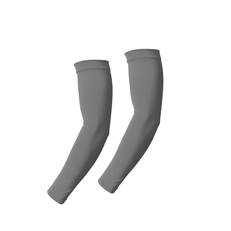 Summer outdoor sun protection sleeves breathable quick-drying cycling arm sleeves night running sports protective gear reflective solid color ice silk sleeves