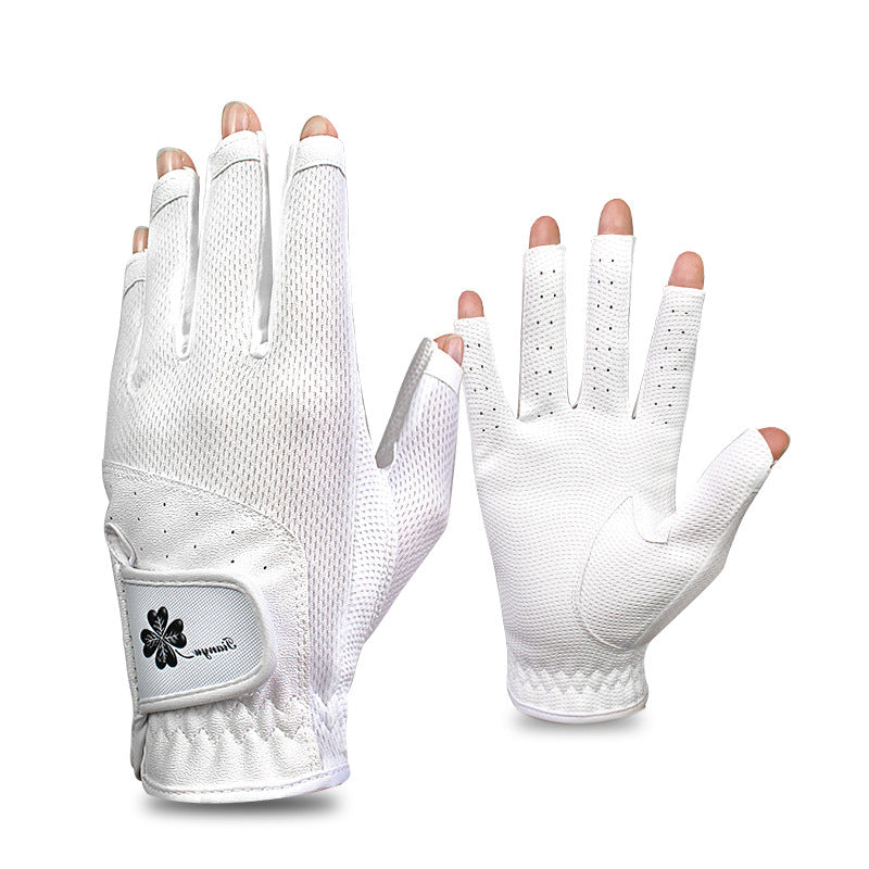 Golf gloves for women Korean style non-slip fingerless gloves half finger touch screen wear-resistant breathable 1 pair
