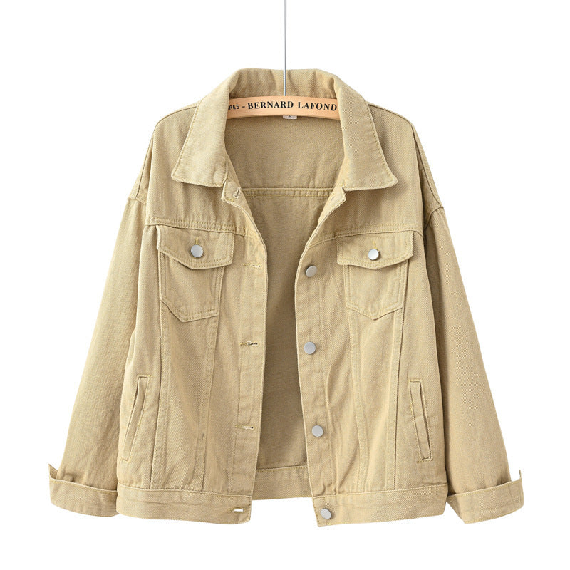 European and American Amazon spring new denim jacket women's short loose long-sleeved jacket casual jacket jacket wholesale