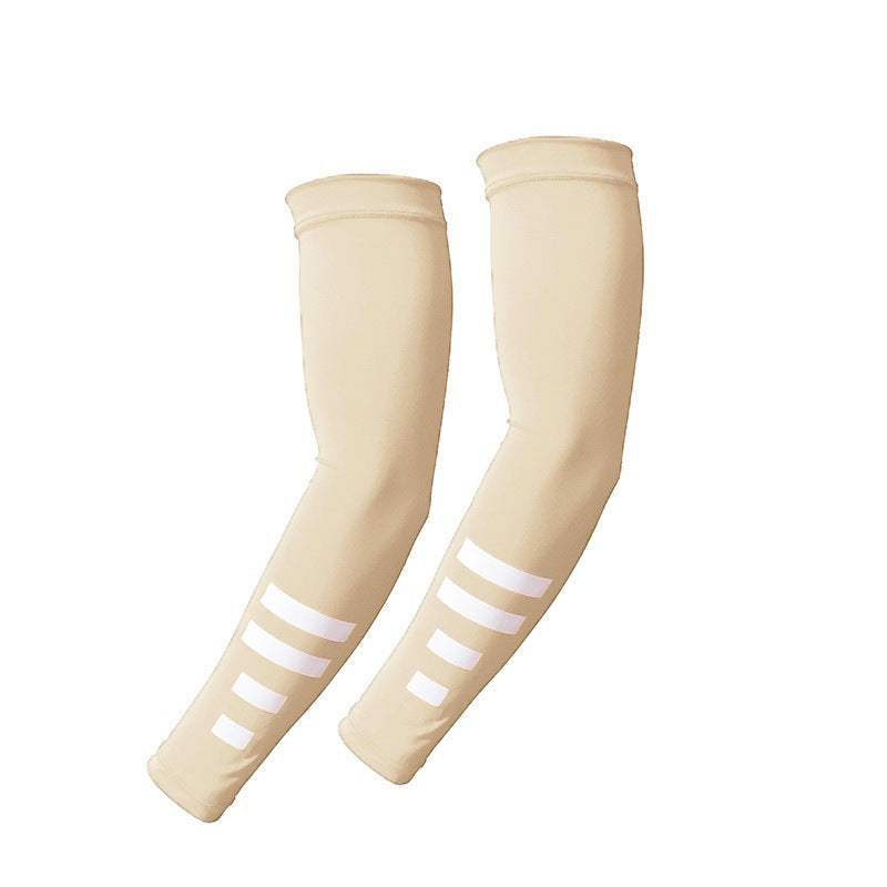 Summer outdoor sun protection sleeves breathable quick-drying cycling arm sleeves night running sports protective gear reflective solid color ice silk sleeves
