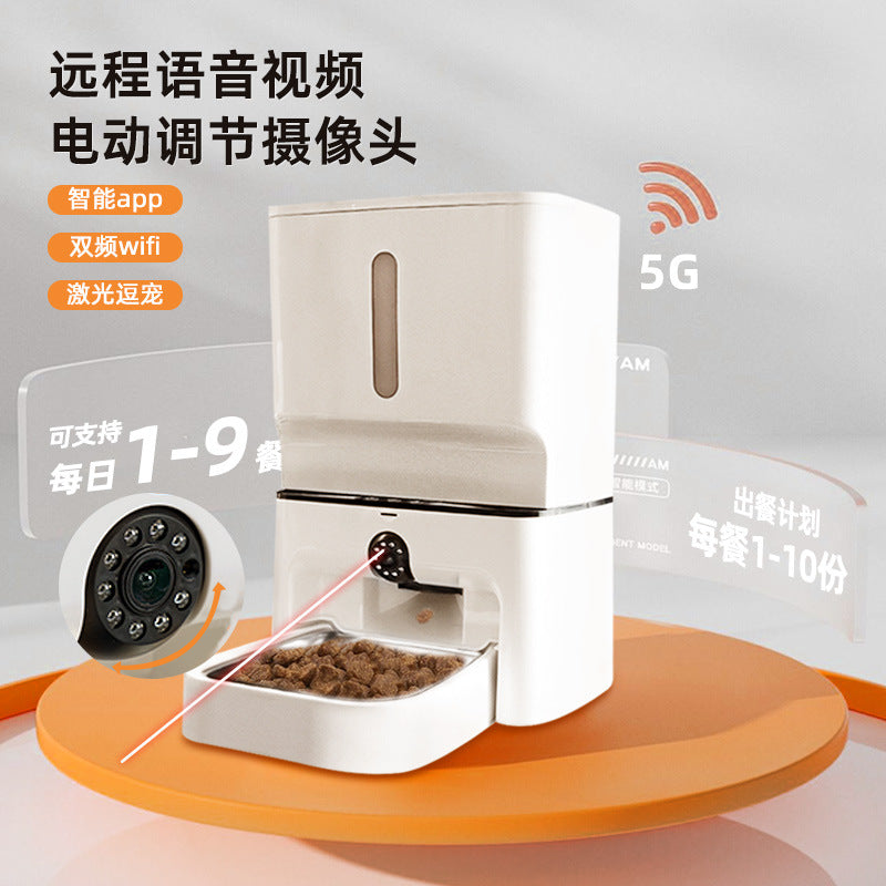 Factory direct pet smart feeder cat automatic feeding bowl dog food cat food remote video feeding machine
