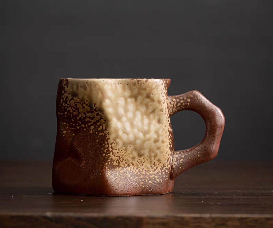 Japanese simple stoneware coffee cup creative kiln mug retro ceramic cup home cup office cup breakfast cup