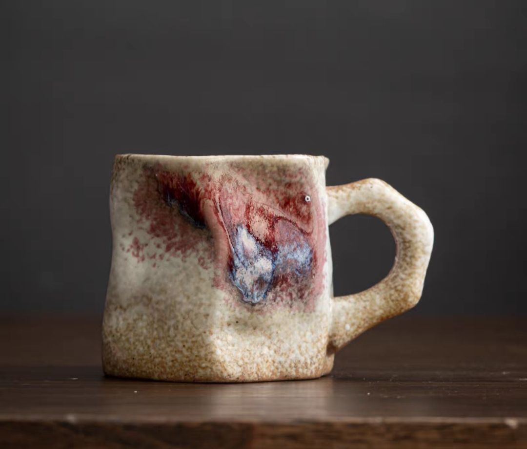 Japanese simple stoneware coffee cup creative kiln mug retro ceramic cup home cup office cup breakfast cup