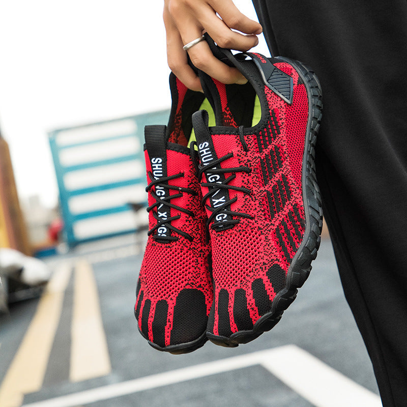 Men's shoes sports and leisure shoes hiking shoes hollow flying woven shoes parent-child outdoor five-finger swimming shoes upstream shoes wading shoes