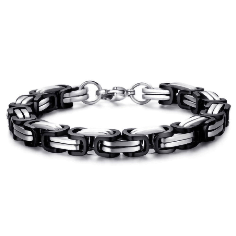 European and American titanium steel emperor chain bracelet stainless steel square buckle color Taigang bracelet handmade motorcycle bracelet wholesale