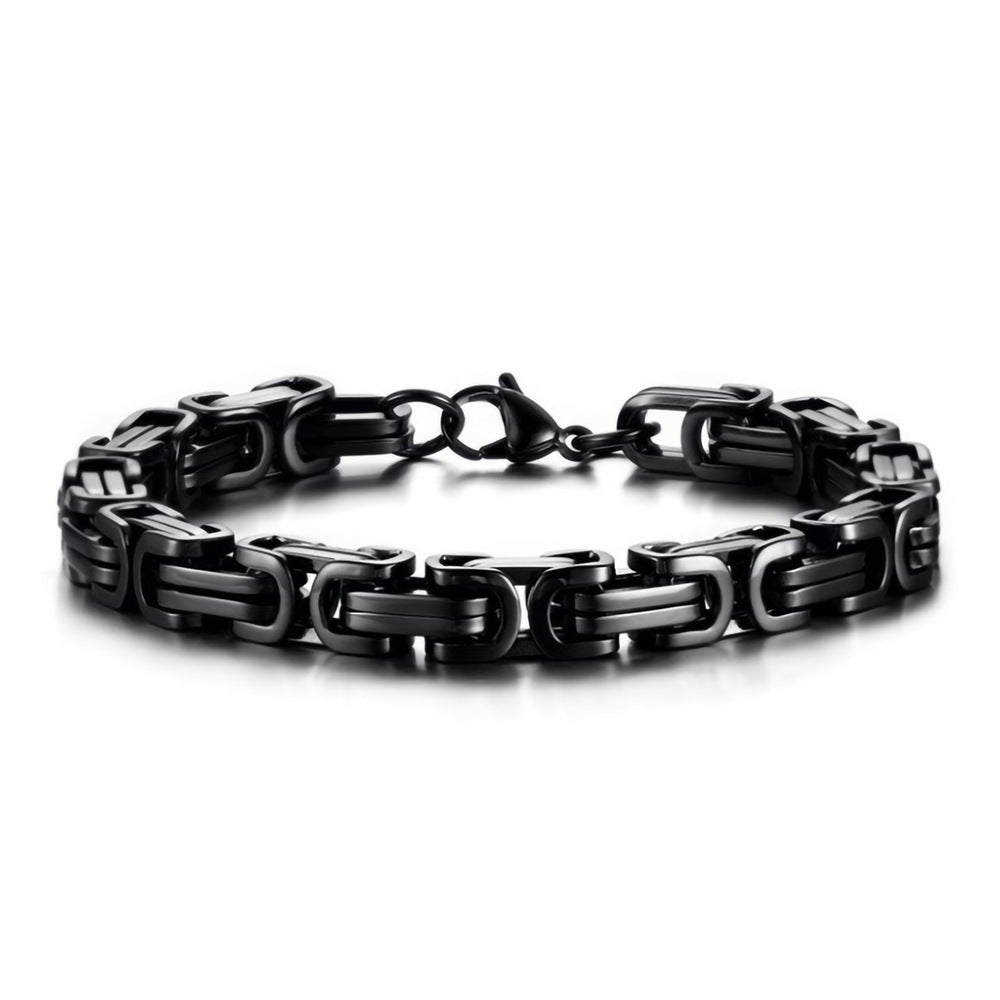 European and American titanium steel emperor chain bracelet stainless steel square buckle color Taigang bracelet handmade motorcycle bracelet wholesale