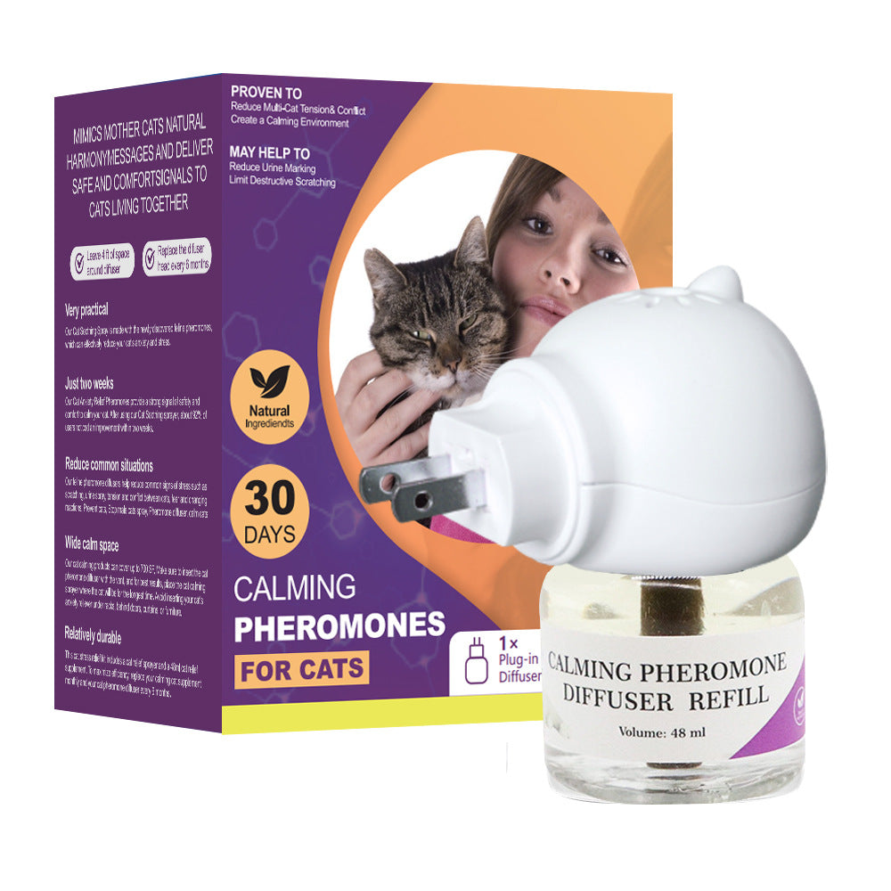 Cross-border cat soothing liquid pet dog emotional soothing restricted area spray replenishing liquid pheromone electric heating diffusion