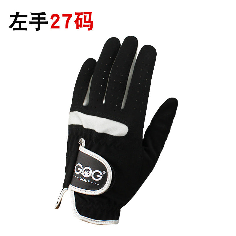 Golf gloves men's microfiber cloth black genuine GOG left and right hand comfortable wear-resistant breathable free shipping