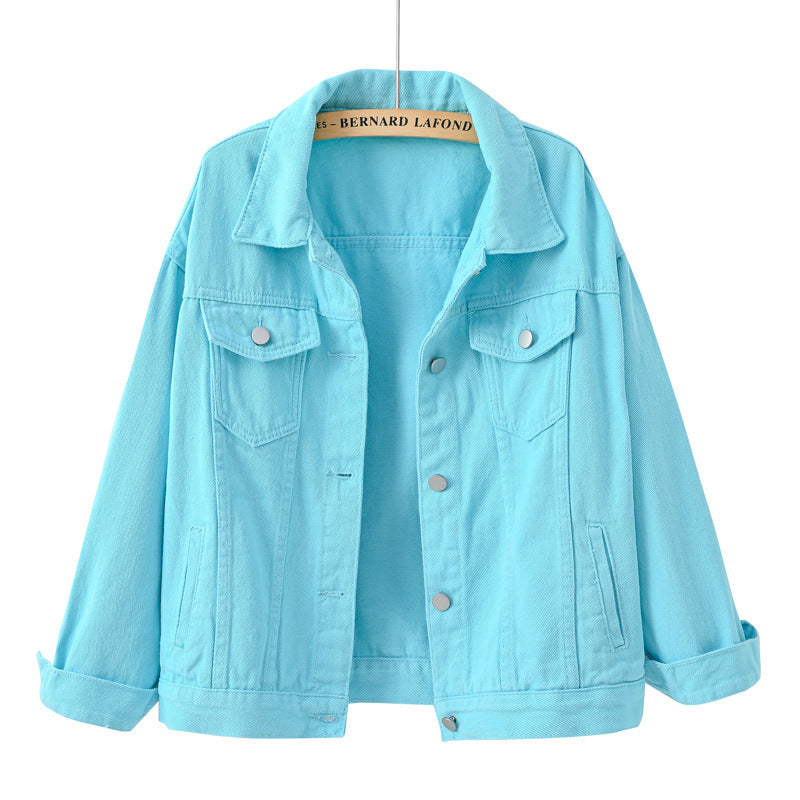 European and American Amazon spring new denim jacket women's short loose long-sleeved jacket casual jacket jacket wholesale
