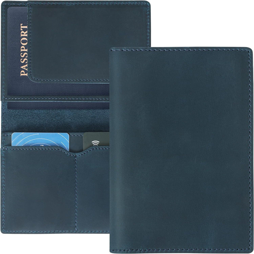 Patriotic Cow Original Top Layer Cowhide Handmade Passport Case Boarding Card Document Bag Storage Book Handmade Genuine Leather Protective Case