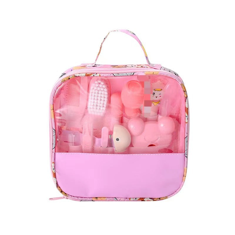 Baby care storage bag set baby nasal aspirator nail clippers 13-piece set daily cleaning mother and baby care bag
