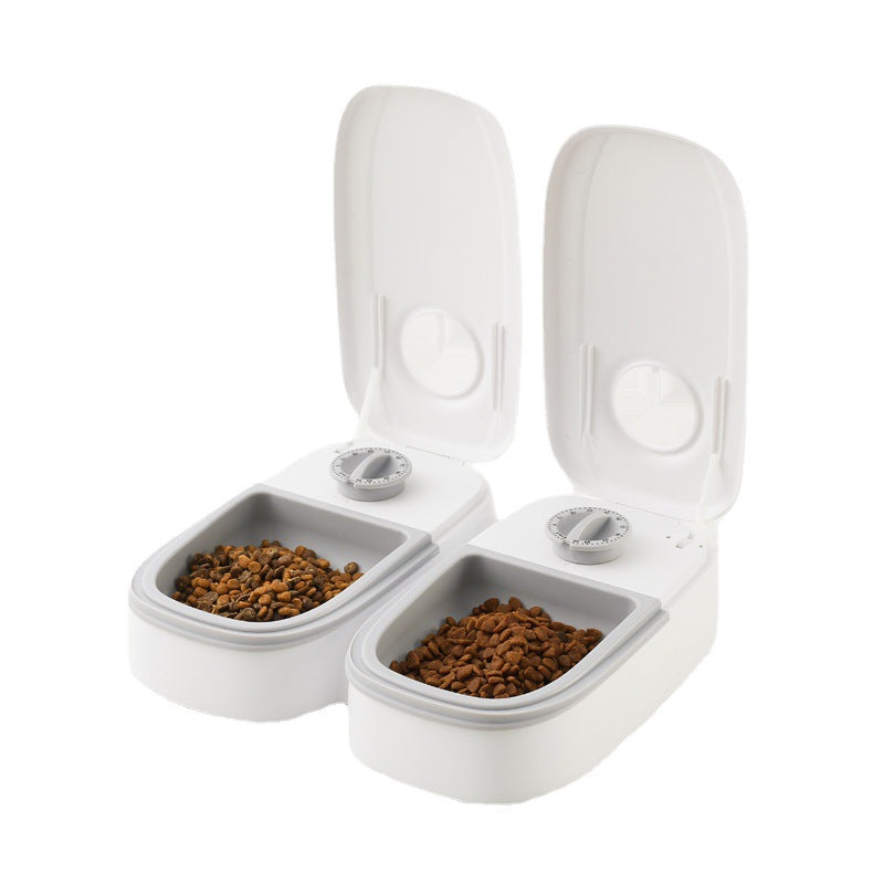 Pet bowl smart timer cat feeder quantitative dry and wet food double meal separation home dog automatic feeding