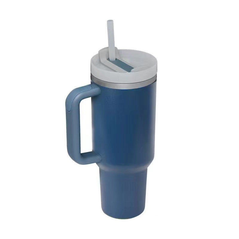 Cross-border car cup 40oz second generation handle cup thermos cup double layer ice cup water cup straw cup logo wholesale