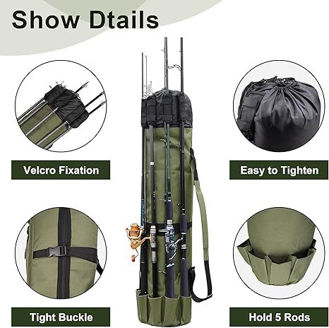 1.15M large capacity multifunctional fishing bag fishing gear storage bag one shoulder hand-held fishing rod bag sea fishing bag fishing rod bag