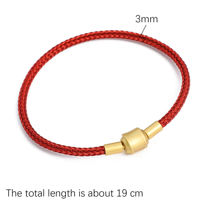 Braided rope bracelet red rope zodiac year fortune handmade DIY bracelet jewelry accessories semi-finished red bracelet