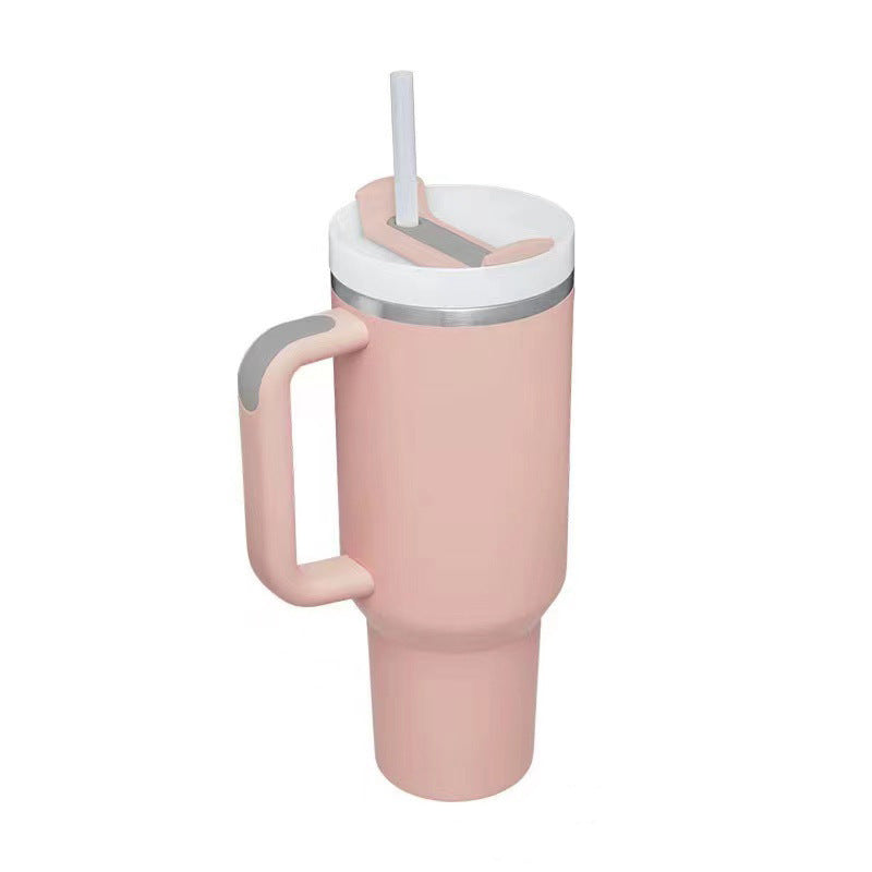 Cross-border car cup 40oz second generation handle cup thermos cup double layer ice cup water cup straw cup logo wholesale