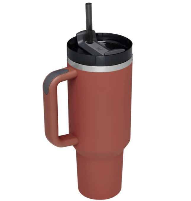 Cross-border car cup 40oz second generation handle cup thermos cup double layer ice cup water cup straw cup logo wholesale