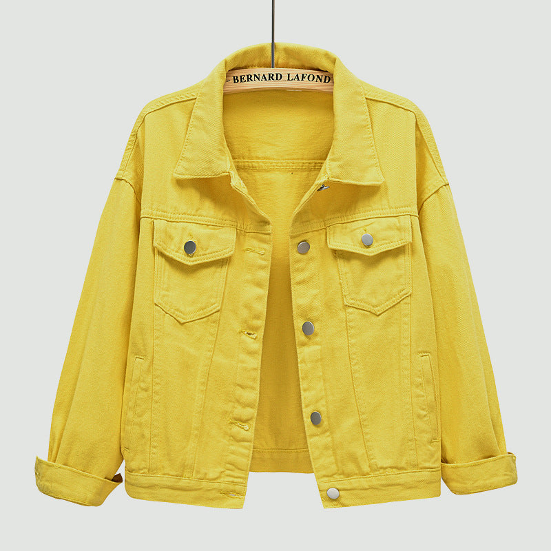 European and American Amazon spring new denim jacket women's short loose long-sleeved jacket casual jacket jacket wholesale