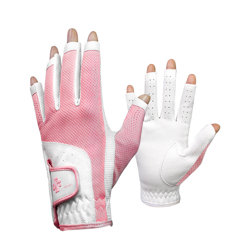 Golf gloves for women Korean style non-slip fingerless gloves half finger touch screen wear-resistant breathable 1 pair