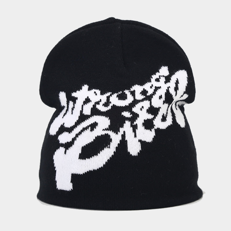 Cross-border European and American new hip-hop letter jacquard knitted hat men and women autumn and winter warm wool hat outdoor trend cold hat