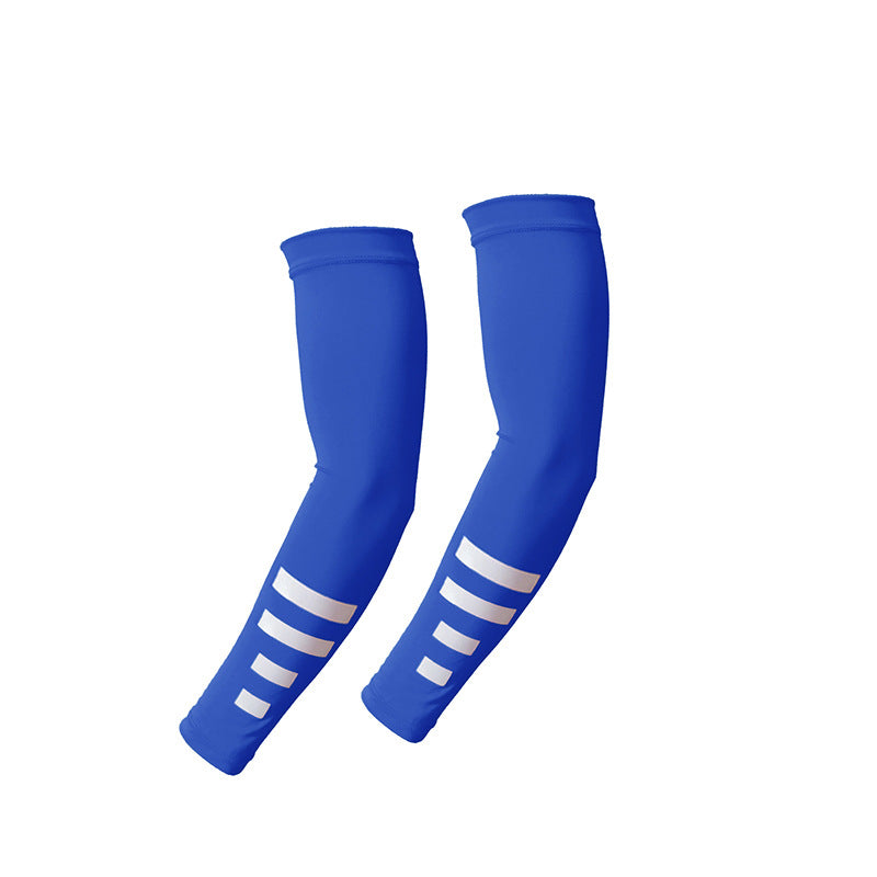 Summer outdoor sun protection sleeves breathable quick-drying cycling arm sleeves night running sports protective gear reflective solid color ice silk sleeves