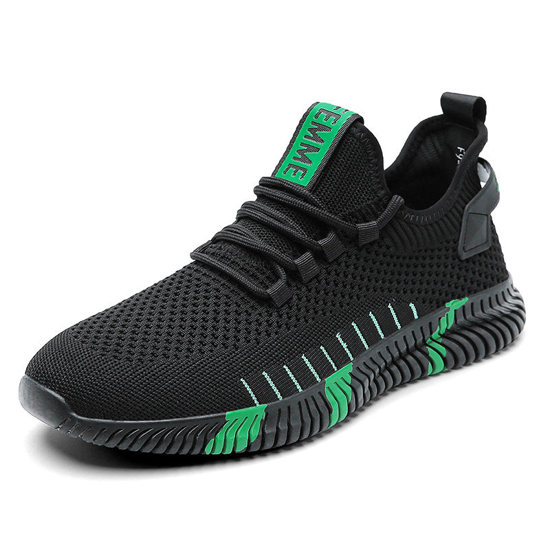 2023 summer new mesh shoes flying woven shoes casual sports shoes breathable board shoes lightweight slip-on running shoes men's shoes