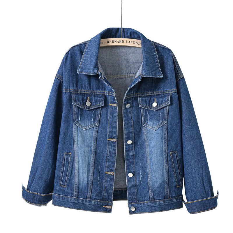European and American Amazon spring new denim jacket women's short loose long-sleeved jacket casual jacket jacket wholesale