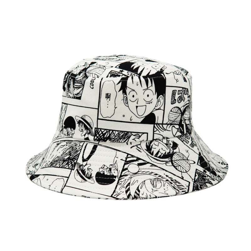 2025 new anime print fisherman hat Japanese men and women out leisure basin hat sun hat tide