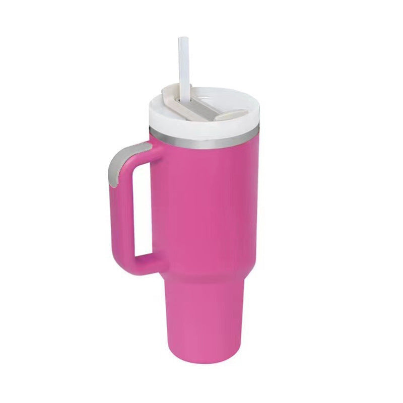 Cross-border car cup 40oz second generation handle cup thermos cup double layer ice cup water cup straw cup logo wholesale