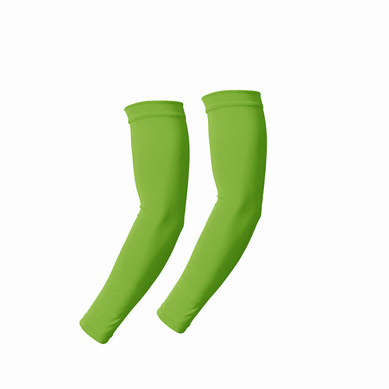 Summer outdoor sun protection sleeves breathable quick-drying cycling arm sleeves night running sports protective gear reflective solid color ice silk sleeves