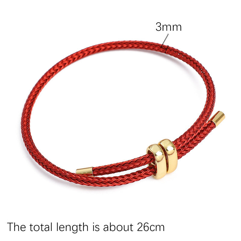 Braided rope bracelet red rope zodiac year fortune handmade DIY bracelet jewelry accessories semi-finished red bracelet