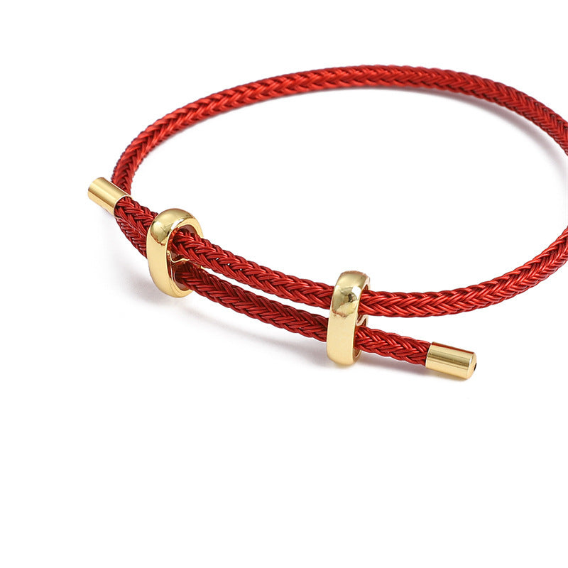 Braided rope bracelet red rope zodiac year fortune handmade DIY bracelet jewelry accessories semi-finished red bracelet