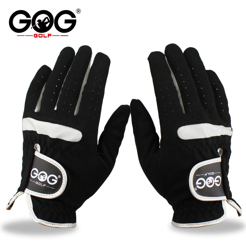Golf gloves men's microfiber cloth black genuine GOG left and right hand comfortable wear-resistant breathable free shipping