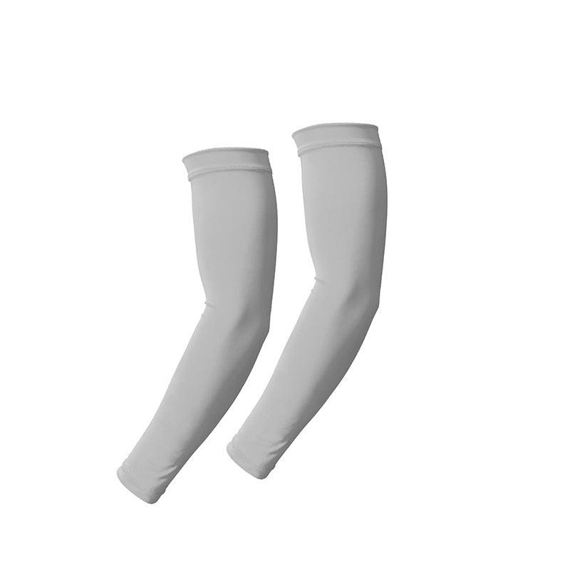 Summer outdoor sun protection sleeves breathable quick-drying cycling arm sleeves night running sports protective gear reflective solid color ice silk sleeves
