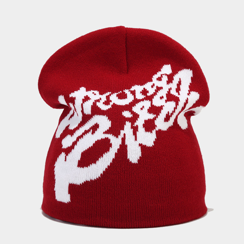 Cross-border European and American new hip-hop letter jacquard knitted hat men and women autumn and winter warm wool hat outdoor trend cold hat