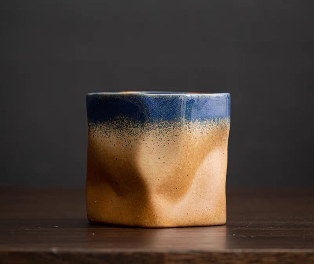 Japanese simple stoneware coffee cup creative kiln mug retro ceramic cup home cup office cup breakfast cup