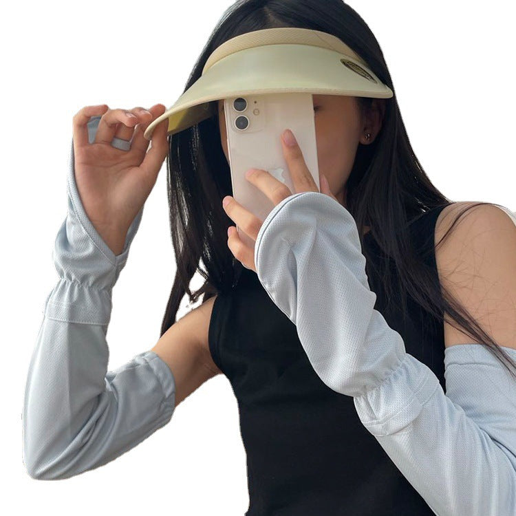 Japanese UV large size ice sleeve gloves female summer driving sunscreen sleeves loose arm guards riding anti-ultraviolet ice silk sleeves