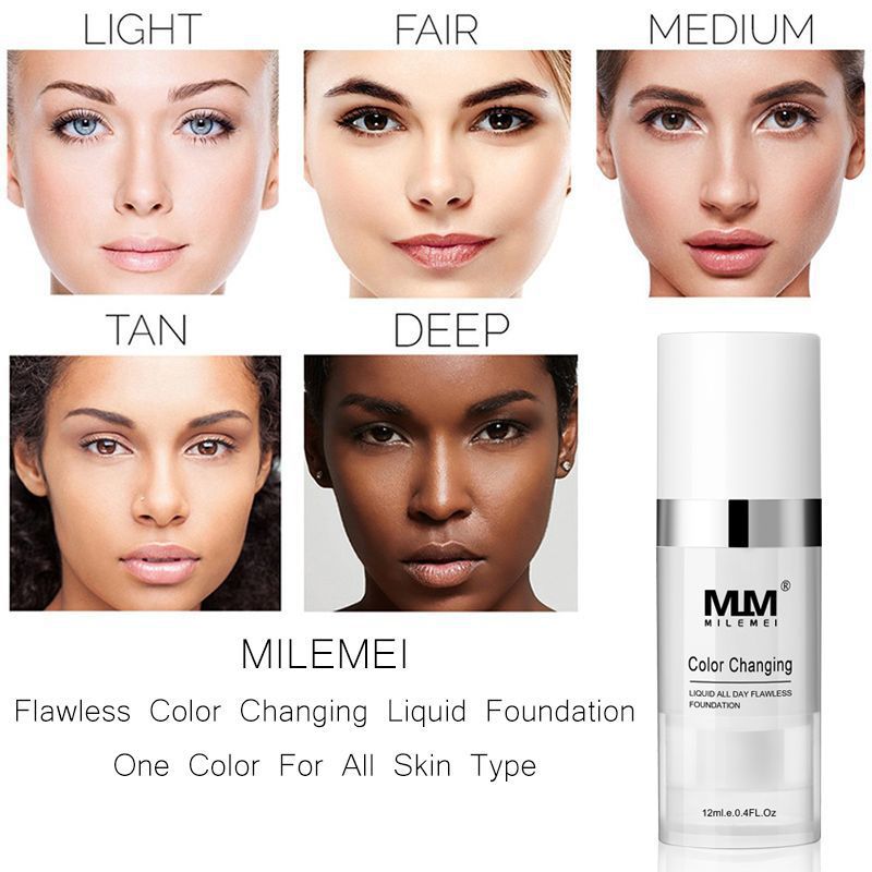 AliExpress Amazon wish temperature-changing skin color foundation liquid brightens portable concealer liquid long-lasting and not easy to fade