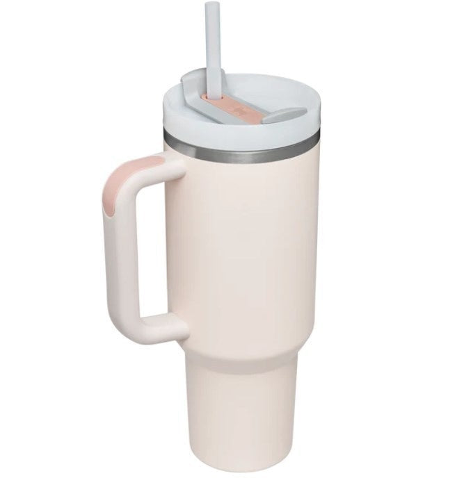 Cross-border car cup 40oz second generation handle cup thermos cup double layer ice cup water cup straw cup logo wholesale