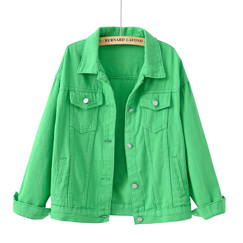 European and American Amazon spring new denim jacket women's short loose long-sleeved jacket casual jacket jacket wholesale