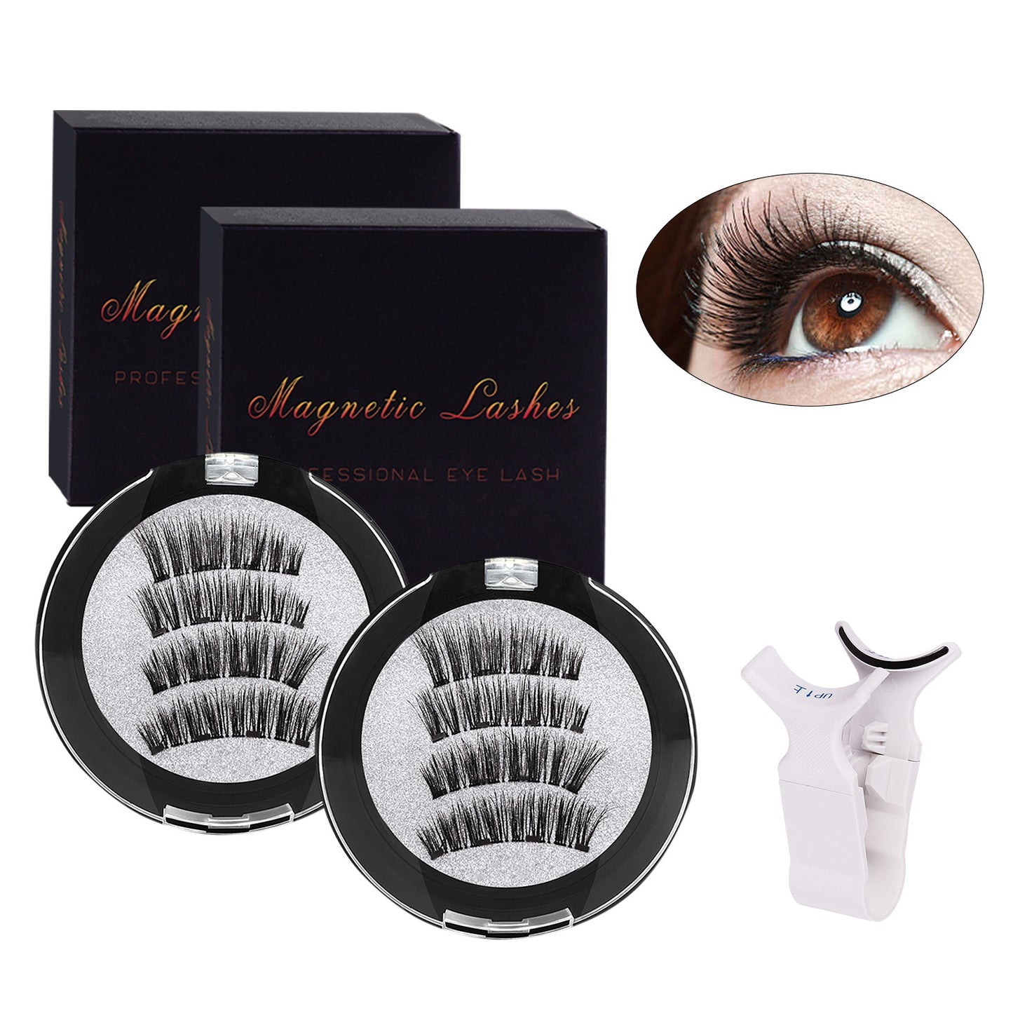 Four magnetic false eyelashes set natural simulation waterproof quantum magnetic eyelashes free makeup removal magnetic eyelashes