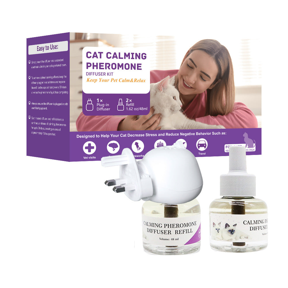 Cross-border cat soothing liquid pet dog emotional soothing restricted area spray replenishing liquid pheromone electric heating diffusion