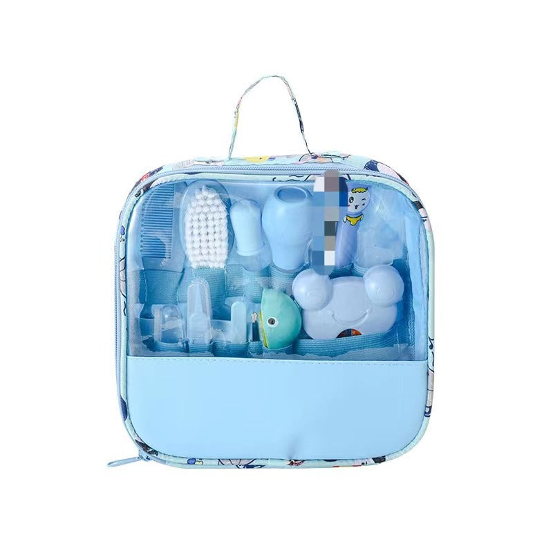 Baby care storage bag set baby nasal aspirator nail clippers 13-piece set daily cleaning mother and baby care bag