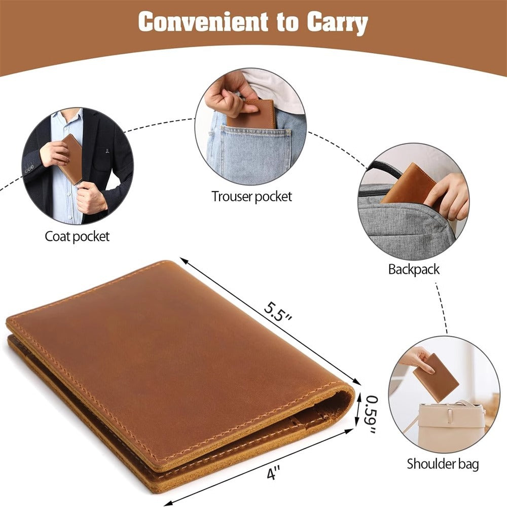 Patriotic Cow Original Top Layer Cowhide Handmade Passport Case Boarding Card Document Bag Storage Book Handmade Genuine Leather Protective Case