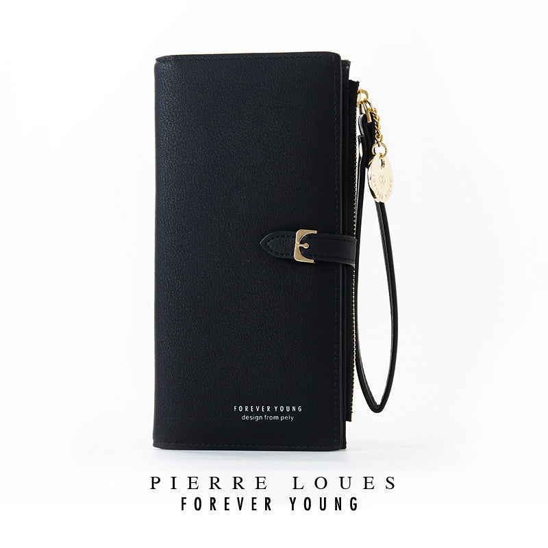 pierre loues new style ladies wallet Korean solid color ladies clutch large capacity ladies wrist bag
