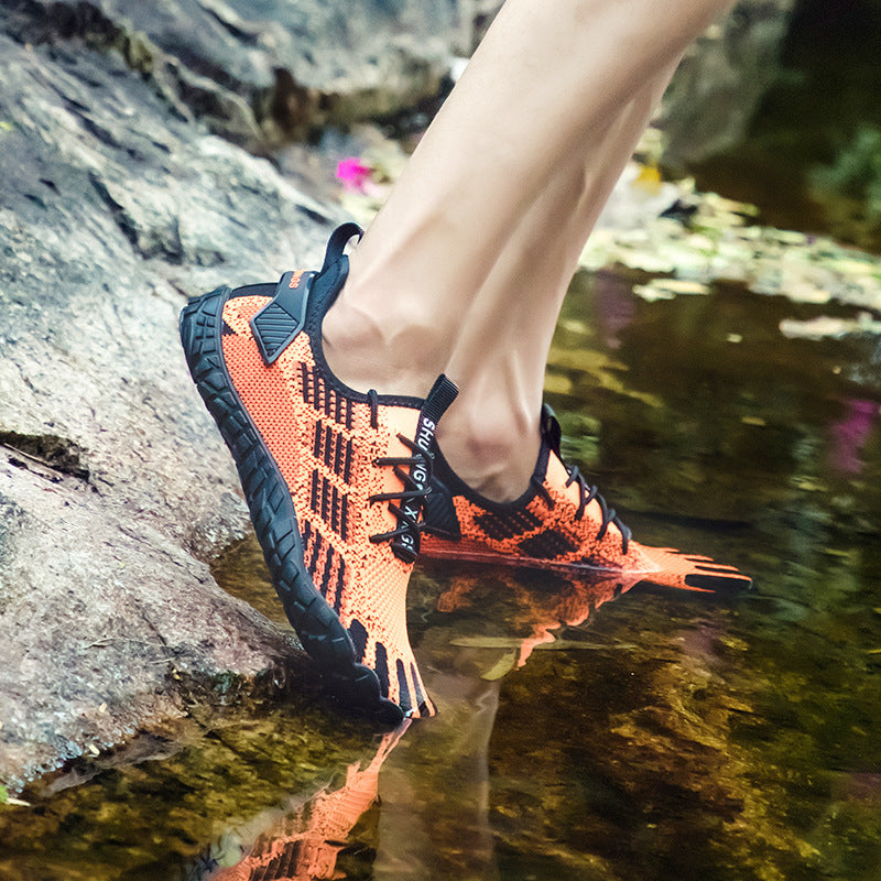 Men's shoes sports and leisure shoes hiking shoes hollow flying woven shoes parent-child outdoor five-finger swimming shoes upstream shoes wading shoes