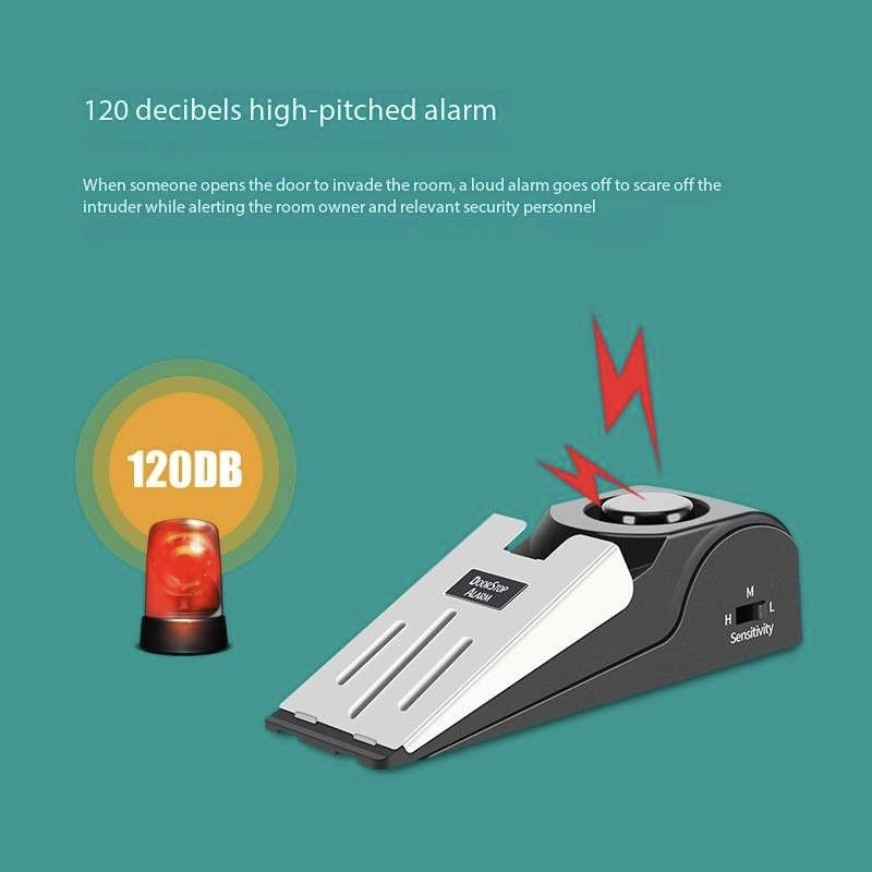 Hotel door block burglar alarm, door gap alarm, door stopper alarm, household door stop alarm