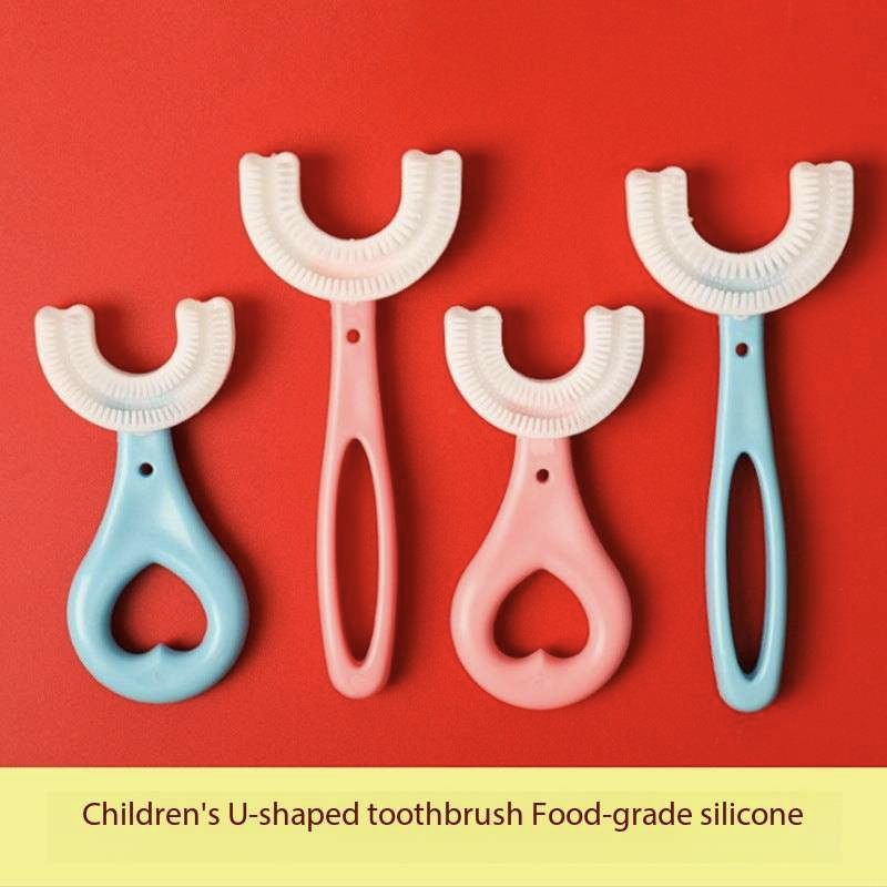 Infant U-shaped Silicone Toothbrush Mouth Type Baby Teeth Cleaning Toothbrush Children Lazy Teeth 2-6-12 Years Old