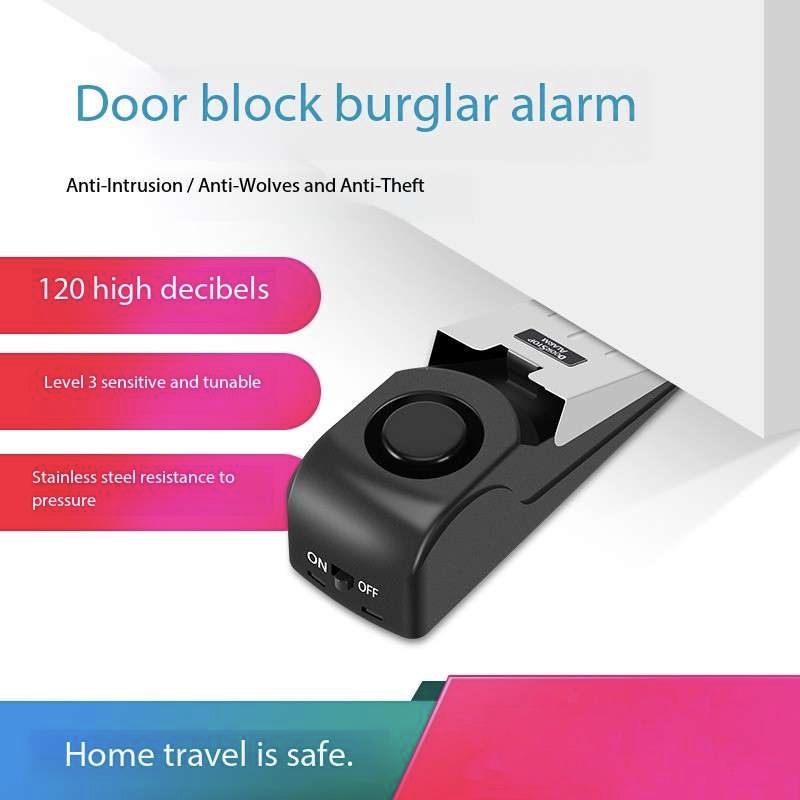 Hotel door block burglar alarm, door gap alarm, door stopper alarm, household door stop alarm